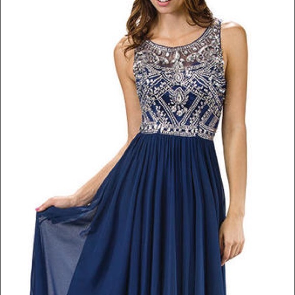 Dancing Queen Blush Pink Beaded Top Prom Dress - Picture 6 of 7